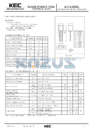 KTA1266L datasheet - EPITAXIAL PLANAR PNP TRANSISTOR (LOW NOISE AMPLIFIER)