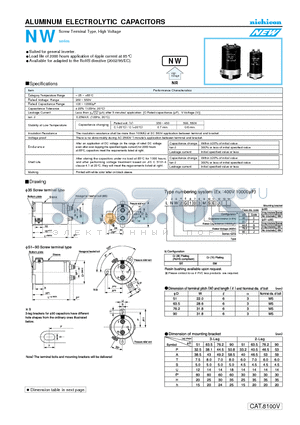 LNW2G272MSEG datasheet - ALUMINUM ELECTROLYTIC CAPACITORS