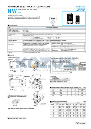 LNW2G392MSEG datasheet - ALUMINUM ELECTROLYTIC CAPACITORS