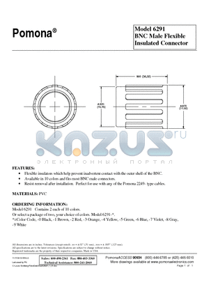 6291-0 datasheet - BNC Male Flexible Insulated Connector