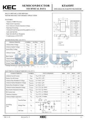 KTA1535T datasheet - EPITAXIAL PLANAR PNP TRANSISTOR