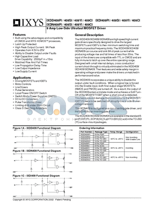 IXDD409SI datasheet - 9 Amp Low-Side Ultrafast MOSFET Driver