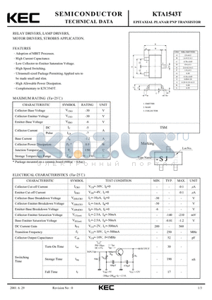 KTA1543T datasheet - EPITAXIAL PLANAR PNP TRANSISTOR