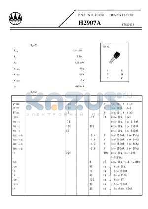 H2907A datasheet - PNP SILICON TRANSISTOR