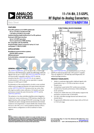 AD9739A-FMC-EBZ datasheet - 11-/14-Bit, 2.5 GSPS