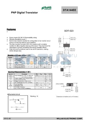 DTA144EE datasheet - PNP Digital Transistor
