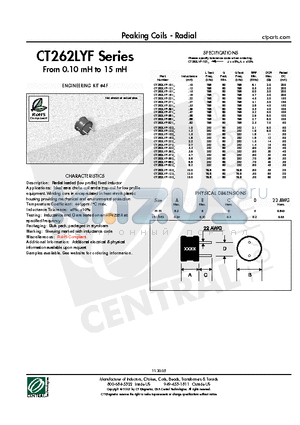 CT262LYF-103K datasheet - Peaking Coils - Radial