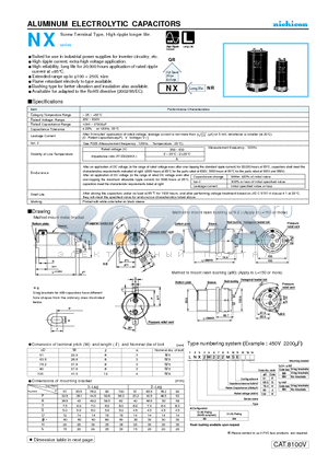 LNX2G223MSEK datasheet - ALUMINUM ELECTROLYTIC CAPACITORS