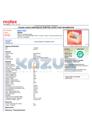 93071-0001 datasheet - 5.00mm (.197