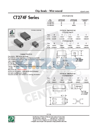 CT2743019447F datasheet - Chip Beads - Wire-wound