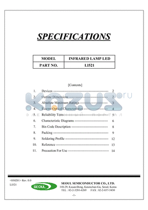 LO151 datasheet - INFRARED LAMP LED