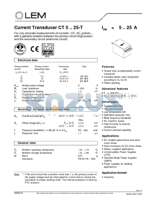 CT5-T_06 datasheet - Current Transducer