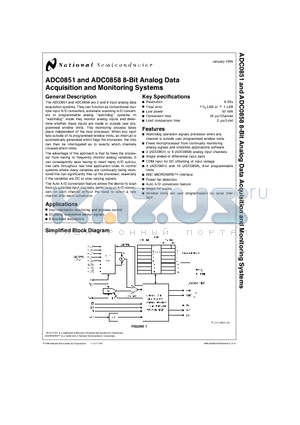 ADC0858CIN datasheet - 8-Bit Analog Data Acquisition and Monitoring Systems