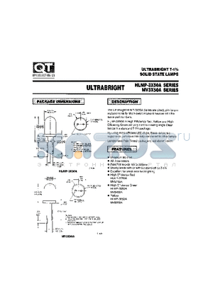 HLMP-3850A datasheet - ULTRABRIGHT T-1 3/4 SOLID STATE LAMPS