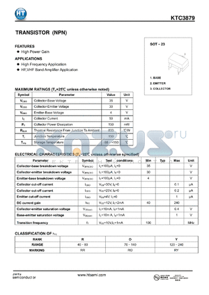 KTC3879 datasheet - TRANSISTOR (NPN)