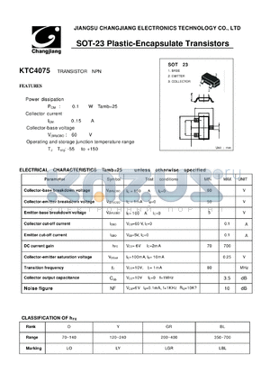 KTC4075-SOT-23 datasheet - TRANSISTORNPN 
