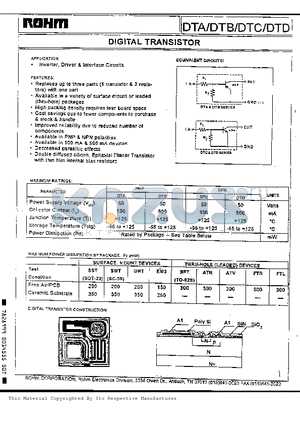 DTB133H datasheet - DIGITAL TRANSISTOR