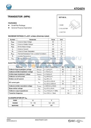 KTC4374 datasheet - TRANSISTOR (NPN)