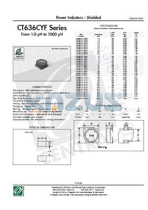 CT636CYF-120M datasheet - Power Inductors - Shielded