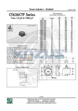 CT636CYF-391M datasheet - Power Inductors - Shielded