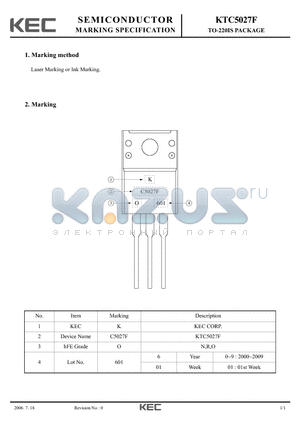 KTC5027F datasheet - TO-220IS PACKAGE