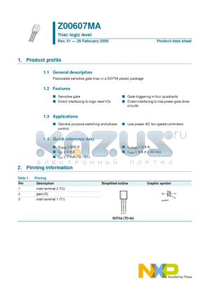 934060927412 datasheet - Triac logic level