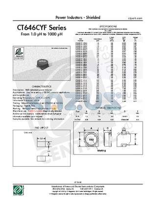 CT646CYF-4R7M datasheet - Power Inductors - Shielded