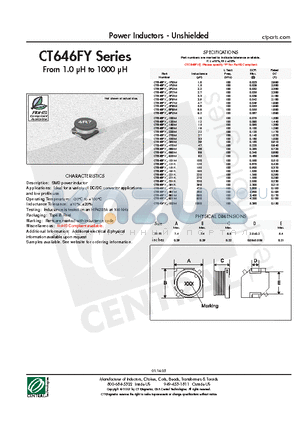 CT646FY-270M datasheet - Power Inductors - Unshielded