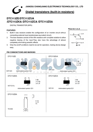 DTC113ZSA datasheet - Digital transistors (built-in resistors)