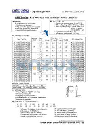 KTD250B156M55A0T00 datasheet - Thru-Hole Type Multilayer Ceramic Capacitors