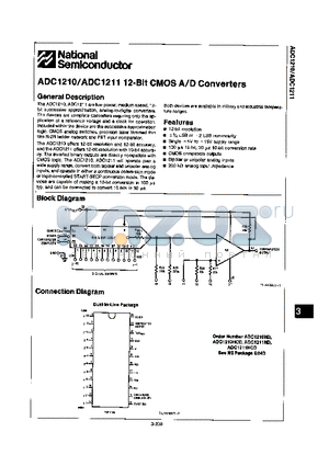 ADC1210HD datasheet - ADC1210/ADC1211 12-Bit CMOS A/D Converters