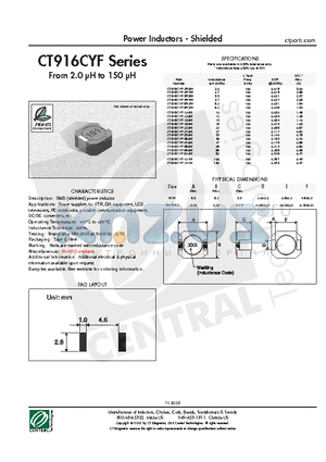 CT916CYF-3R3M datasheet - Power Inductors - Shielded