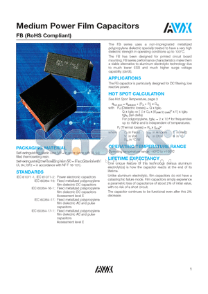 FB52C6C0335JC datasheet - Medium Power Film Capacitors