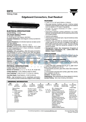 EB71DBA22SGFXA datasheet - Edgeboard Connectors, Dual Readout