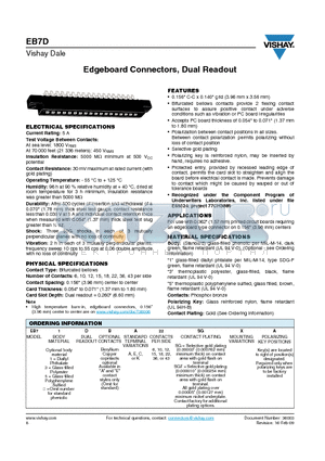 EB71DBC36SGXA datasheet - Edgeboard Connectors, Dual Readout