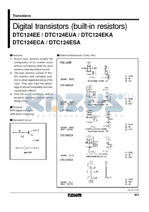 DTC124ECA datasheet - Digital transistors (built-in resistors)