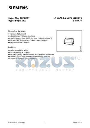 LOM676-NR datasheet - Hyper Mini TOPLED Hyper-Bright LED