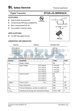 DTC124ECA datasheet - Digital Transistor