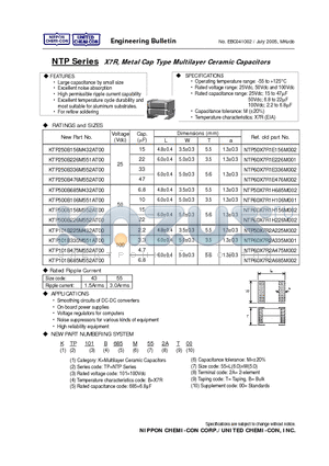 KTP250B476M552AT00 datasheet - Metal Cap Type Multilayer Ceramic Capacitors