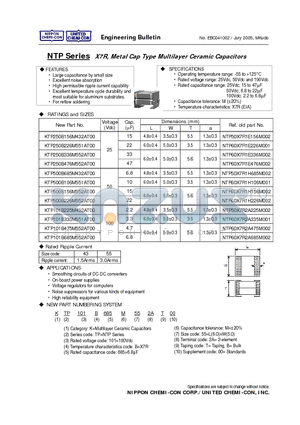 KTP500B156M552AT00 datasheet - Metal Cap Type Multilayer Ceramic Capacitors