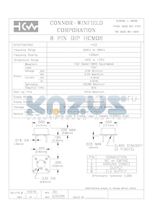 H42 datasheet - 8 PIN DIP HCMOS