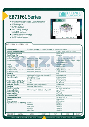 EB71F61C50AV2-20.000M datasheet - OSCILLATOR