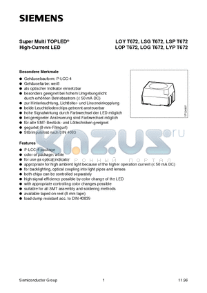 LOPT672-N datasheet - Super Multi TOPLED High-Current LED