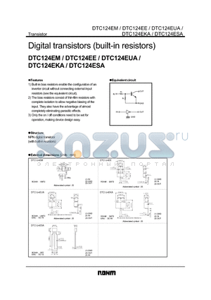 DTC124EM datasheet - Digital transistors (built-in resistors)