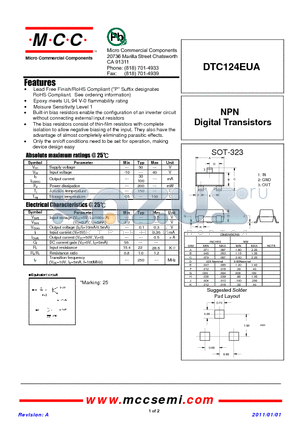 DTC124EUA_11 datasheet - NPN Digital Transistors