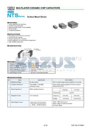 KTS101B155K43N0T00 datasheet - MULTILAYER CERAMIC CHIP CAPACITORS
