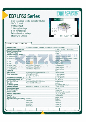 EB71F62D05CV2-20000M datasheet - OSCILLATOR