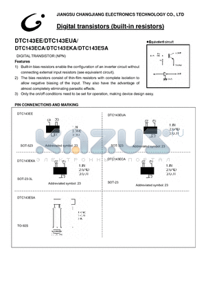 DTC143ECA datasheet - Digital transistors (built-in resistors)