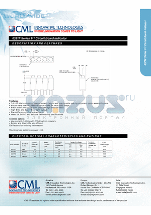 6321F5 datasheet - T-1 Circuit Board Indicator