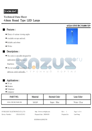 6324-15SUBC/S400-X9 datasheet - 4.6mm Round Type LED Lamps